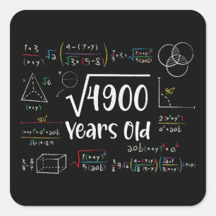 Vierkante wortel van 4900 70e verjaardag 70 jaar o sticker