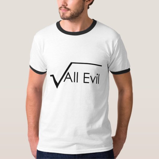 Vierkante wortel van alle kwaadaardige techie geek t-shirt (Voorkant)