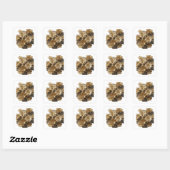 Vierkante Zilveren Abstracte Sticker Afdruk (Vel)