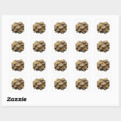 Vierkante Zilveren Abstracte Vierkante Sticker (Vel)