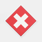 Vierkante Zwitserse vlag papieren servetten (Hoek)