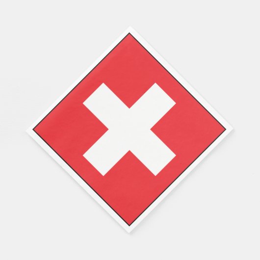 Vierkante Zwitserse vlag papieren servetten (Hoek)