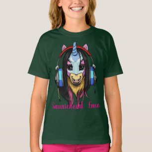 Vierkantekop Emo Viking Eenhoorn – Donkere Rock Fa T-shirt