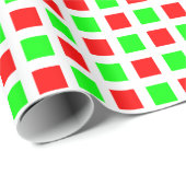 Vierkanten 02 - Rood en Groen Cadeaupapier (Rol Hoek)