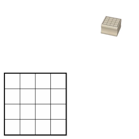 Vierkanten Blanco Aankruisvak Plaid Raster Rubberstempel (Gestempeld)