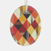  vierkanten: Eenvoudig gestreepte naadloos. Glas Ornament (Voorkant Rechts)