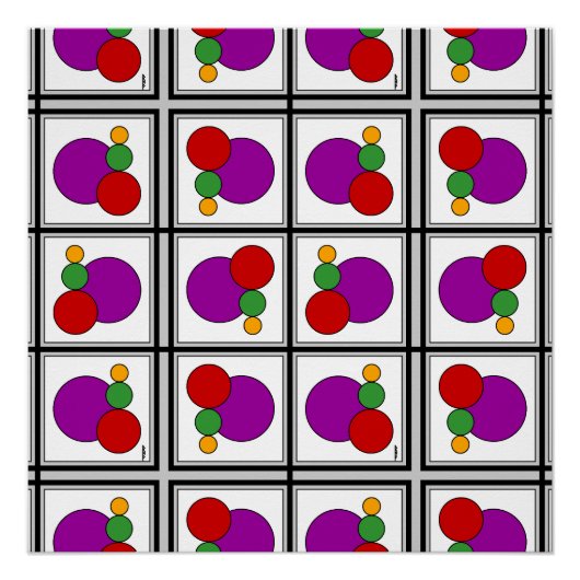 Vierkanten en Cirkel Abstract Perfect Poster (Voorkant)