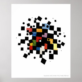 Vierkanten en Cirkels Abstract II Poster