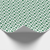 Vierkanten en Dozen Patroon DIY Kleuren Wit Groen Cadeaupapier (Hoek)