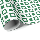 Vierkanten en Dozen Patroon DIY Kleuren Wit Groen Cadeaupapier (Rol Hoek)