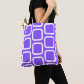 Vierkanten in wit en violet tote bag (Dichtbij)