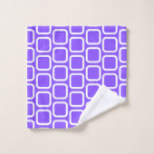 Vierkanten in witte en violette werpkussen bad handdoek (Wasdoekje)