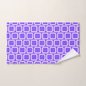 Vierkanten in witte en violette werpkussen bad handdoek (Handdoek)