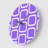 Vierkanten in witte en violette werpkussen grote klok (Hoek)