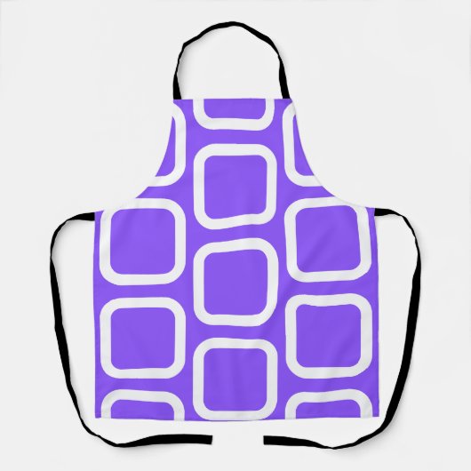 Vierkanten in witte en violette werpkussen schort (Voorkant)