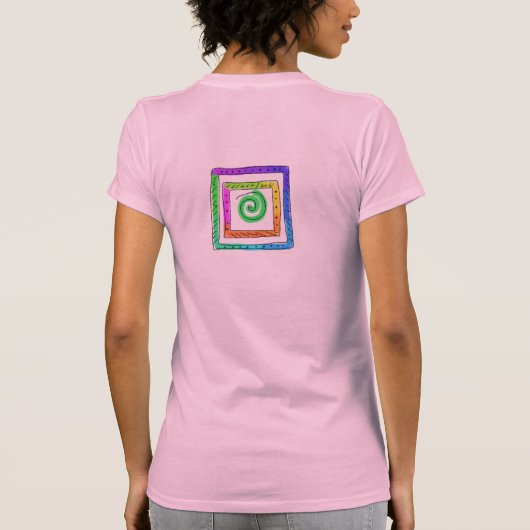 Vierkanten Kleurrijke Abstracte Kunst om te Draag T-shirt (Achterkant)
