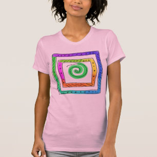 Vierkanten Kleurrijke Abstracte Kunst om te Draag T-shirt