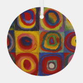 Vierkanten met concentrische cirkels glas ornament (Achterkant)
