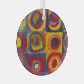 Vierkanten met concentrische cirkels glas ornament (Voorkant Rechts)