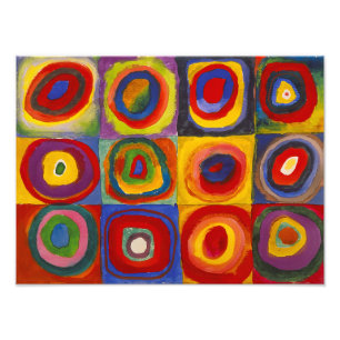 Vierkanten met concentrische cirkels Kandinsky Foto Afdruk