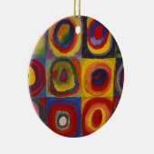 Vierkanten Met Concentrische Cirkels Keramisch Ornament (Rechts)