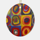 Vierkanten Met Concentrische Cirkels Keramisch Ornament (Links)