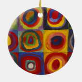 Vierkanten Met Concentrische Cirkels Keramisch Ornament (Achterkant)