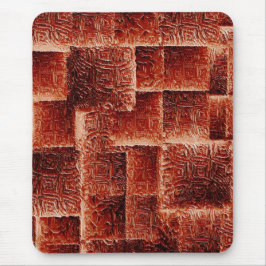 Vierkanten met donkere en lichte rode muurtextuur muismat