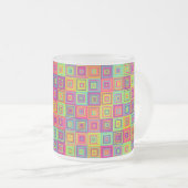 Vierkanten Patroon Matglas Koffiemok (Voorkant rechts)