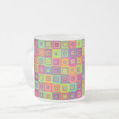 Vierkanten Patroon Matglas Koffiemok (Voorkant links)