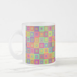 Vierkanten Patroon Matglas Koffiemok