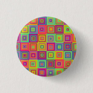Vierkanten Patroon Ronde Button 3,2 Cm
