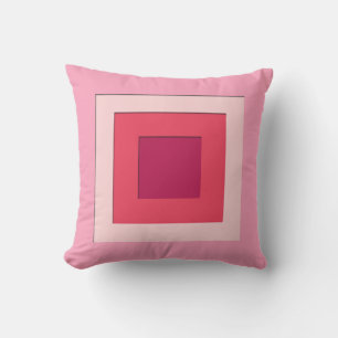 Vierkanten uit het midden van de eeuw - roze en wi buitenkussen