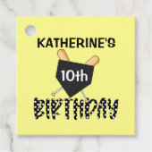 Vierkantig meisjes softbal verjaardagsfeestje bedankjes labels (Voorkant)