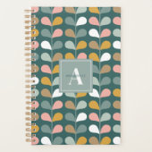 Vierkantig monogram initiaal bloemblaadjespatroon planner (Voorkant)