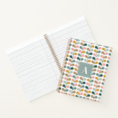 Vierkantig monogram initiaal bloembladpatroon notitieboek (Binnen)