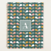 Vierkantig monogram initiaal bloembladpatroon planner (Voorkant)