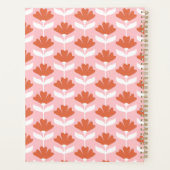 Vierkantig monogram initiaal roze & rood bloemmoti planner (Achterkant)
