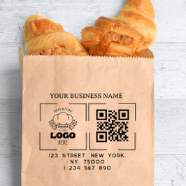 Vierkantig zakelijk logo QR-code en adres  Rubberstempel