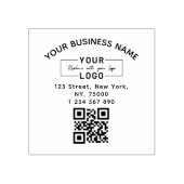 Vierkantig zakelijk logo QR-code en adres Rubberstempel (Afrduk)