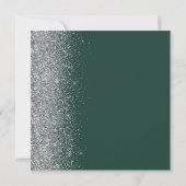 Vierkantige donkergroene zilveren glitters Bewaar Aankondiging (Achterkant)