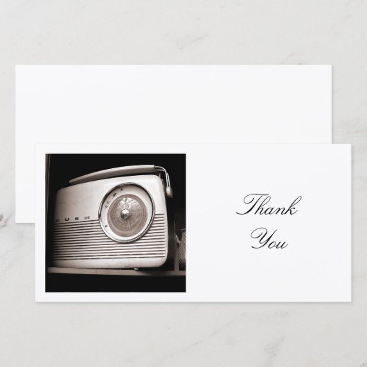 Vierkantige foto - Oude radio Bedankkaart (Voorkant / Achterkant)