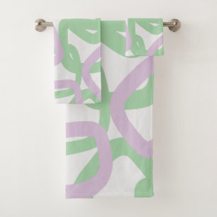 Vierkantige Knoop Mint Groen Zachte Lavendel Bad Handdoek