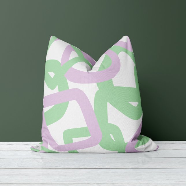 Vierkantige knoop muntgroen & lavendel kussen (Creator heeft geüpload)