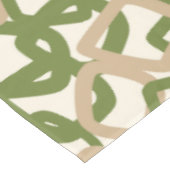 Vierkantige Knoop Olijfgroen Warm Taupe Tafelkleed (Gekanteld)