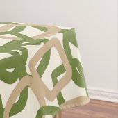 Vierkantige Knoop Olijfgroen Warm Taupe Tafelkleed (Voorbeeld)