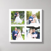 Vierkantige Trouwfoto Collage Wit .75 Canvas Afdruk (Voorkant)