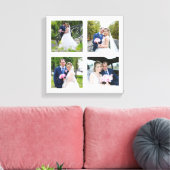 Vierkantige Trouwfoto Collage Wit .75 Canvas Afdruk (Insitu (Woonkamer))