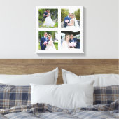 Vierkantige Trouwfoto Collage Wit .75 Canvas Afdruk (Insitu (Slaapkamer))