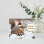 Vierkantje met kermis in sneeuw feestdagenkaart (Staand voorkant)